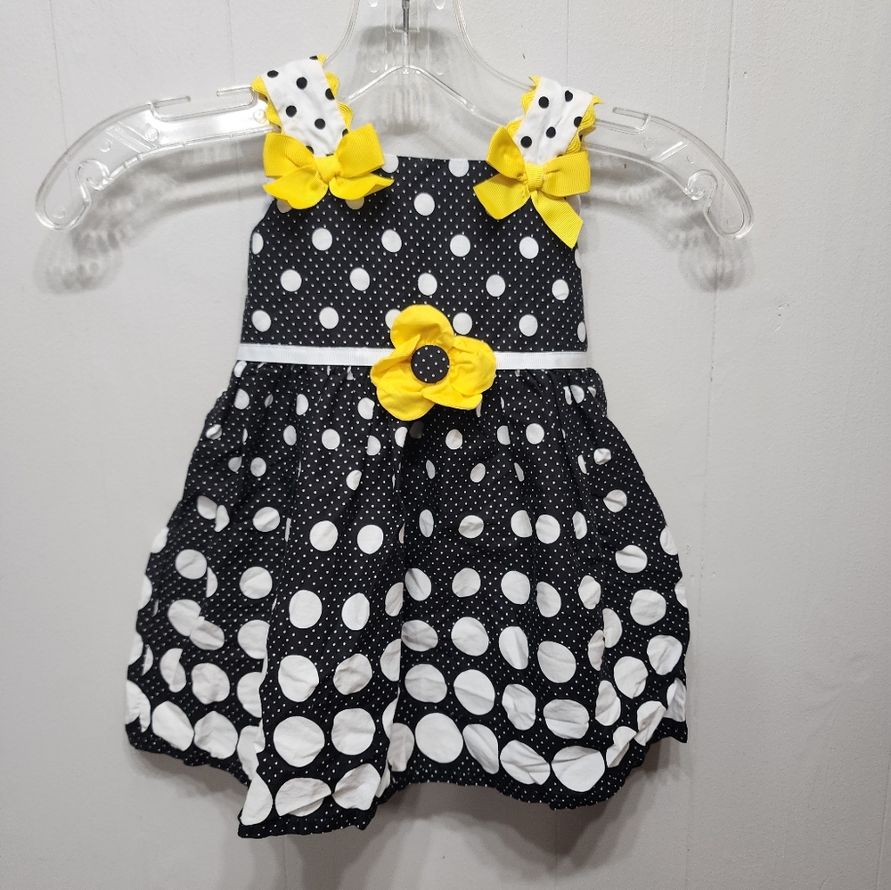 Rare Too Dress 18 Months Sleeveless Summer Polka Dot Multicolor Flower B715